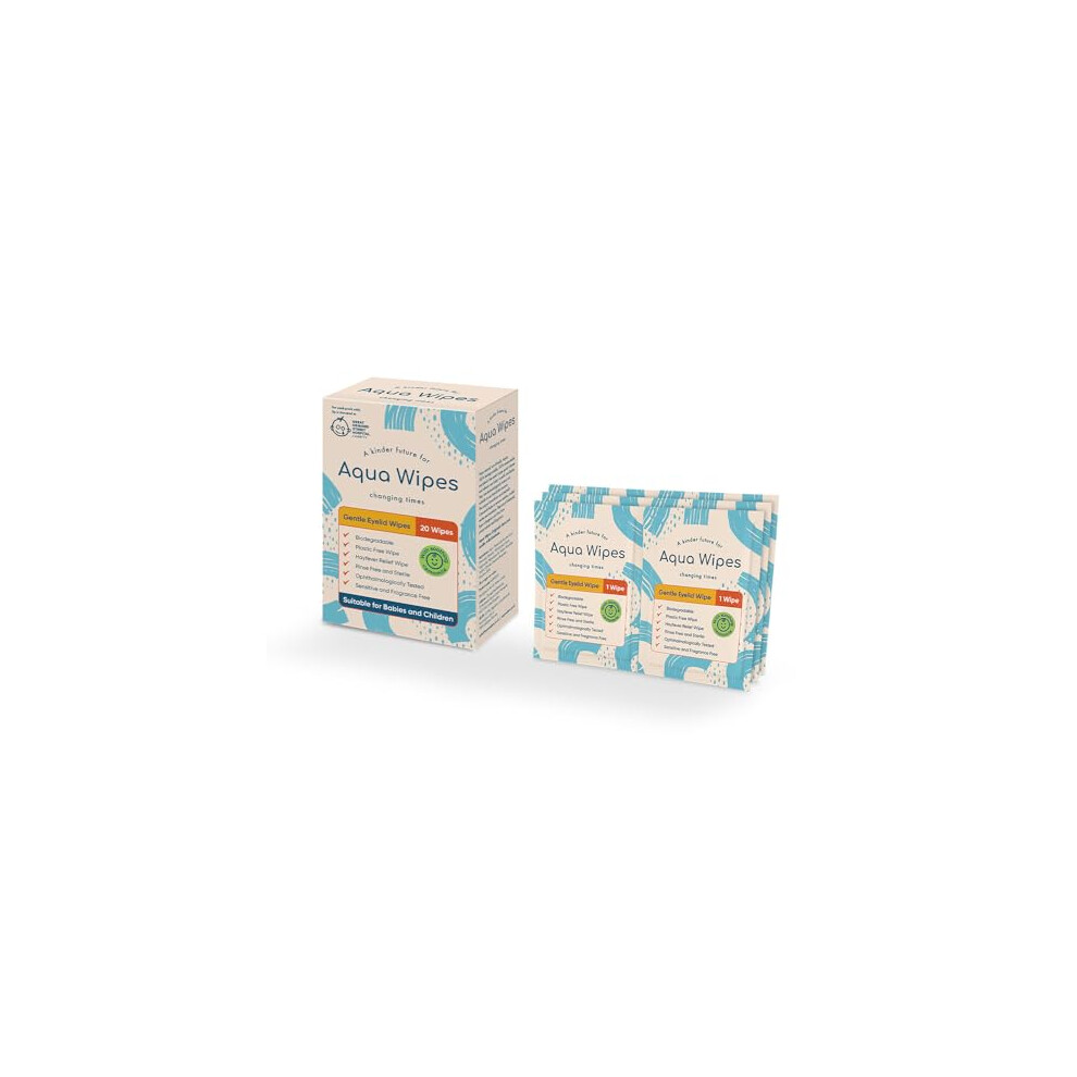 Gentle Eyelid & Lash Wipes - Sterile Biodegradable Eyelid Wipes With Soothing Camomile - Unscented - Suitable For Adults, Children And Aqua Wipes