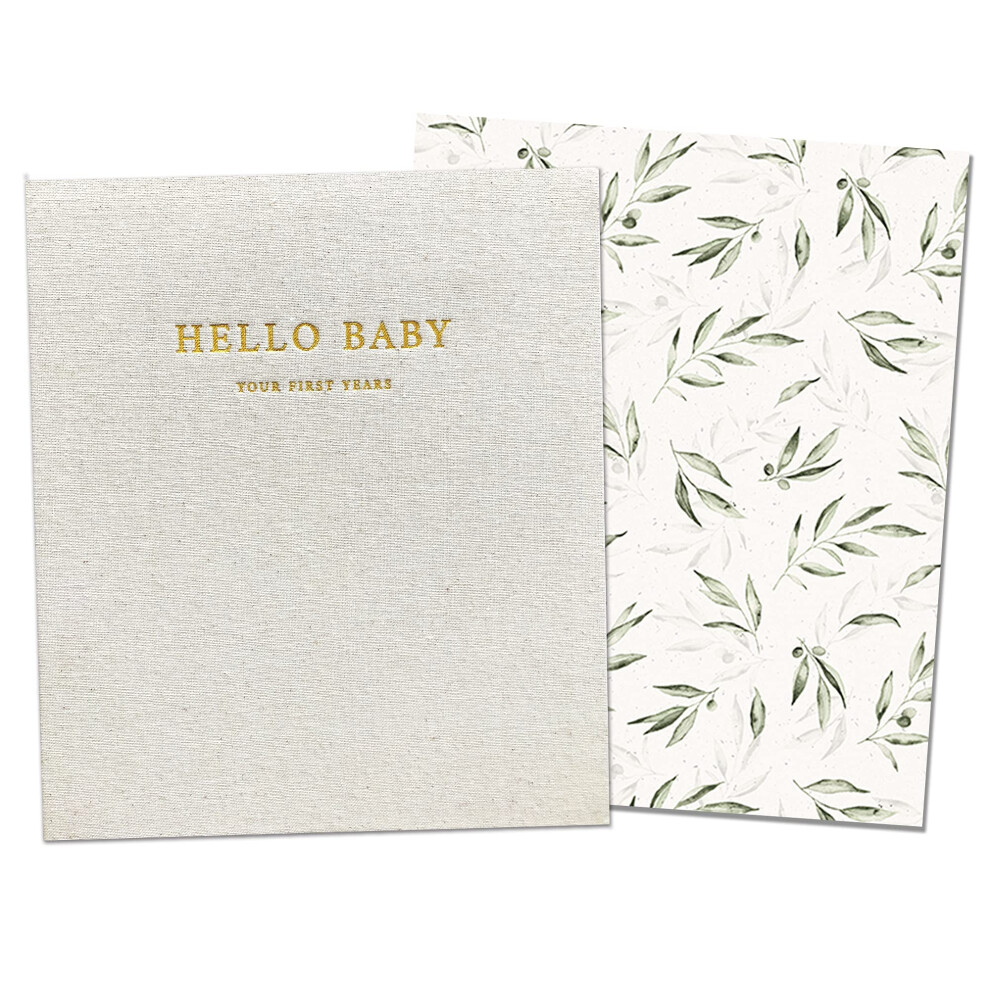 Unisex Baby Memory Book | Minimalist Baby First Year Keepsake For Milestones | Baby Books First Year Memory Book | Simple Baby Scrapbook For Peachly