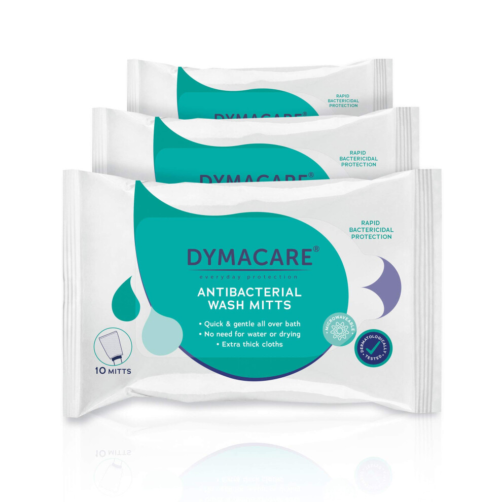 Dymacare Hygienic Wash Mitts | Rinse-Free, Alcohol-Free Adult Body Wash Cloths | Wet Wipe Mitts For Body, Hands & Face