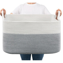 TIMEYARD Large Storage Basket, Blanket Baskets in Living Room, Nursery, Bedroom, Cotton Rope Baskets for Towels, Books, Toys, Dirty Clothes, Baby