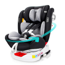 LETTAS 360 Rotation Baby Car Seat with Isofix Group 0+1/2/3 (0-36 kg, 0-12 Years) Maximum Recline 165? for Rear Facing, SIPS