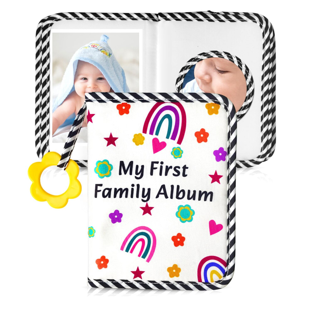 Baby Photo Album Soft, Baby First Photo Album Holds 4X6" Pictures, My First Photo Album For Baby With Safety Mirror Baby Shower Gifts Bohemiaby