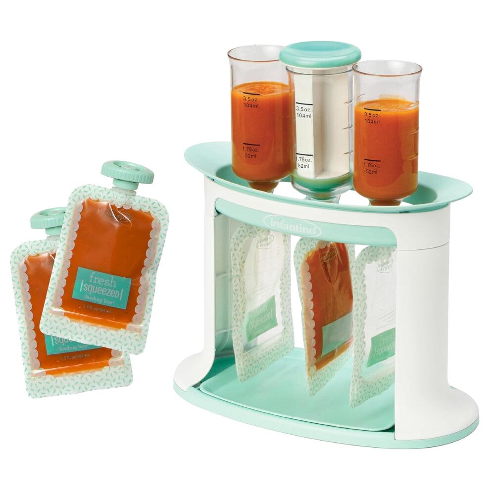 Infantino Squeeze Station For Homemade Baby Food, Pouch Filling Station For Puree Food For Babies And Toddlers, Dishwasher Safe And Bpa-Free