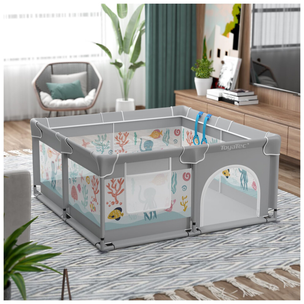 Toyatec Baby Playpen,Playpen For Babies And Toddlers Large Baby Playard For Indoor And Outdoor,Kids Play Pen,Sturdy Safety Fence With Soft Breathable