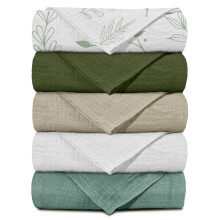 Muslin Cloths for Baby Muslin Squares Swaddle Blankets, Neutral Receiving Blanket Swaddling for Newborn Boys and Girls, 5 Pack Breathable and