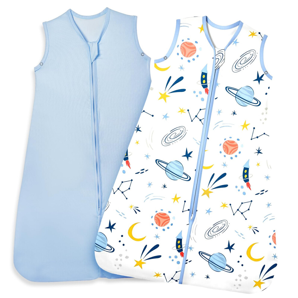 0.5 Tog Sleeping Bag, 2 Pack Baby Sleep Sack With Adjustable Length, Toddler Wearable Blanket For Infant Toddler 18-36 Months Lilian&Gema