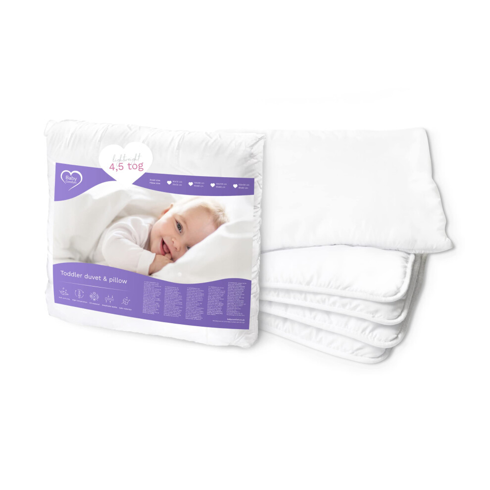 Baby Comfort Soft Bedding Set 4.5 tog Duvet Quilt 120x90 cm with Pillow for Nursery Baby Cot-image-OPC-PMXVNMH-NEW