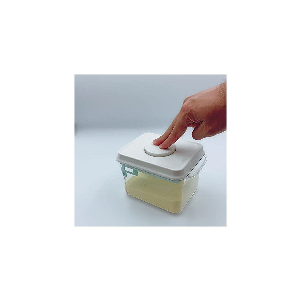 One Touch Baby Milk Powder Dispenser - Airtight Food Storage Containers With Lid For Formula, Coffee, Cereal, Flour - Includes Spoon & Super Doopers
