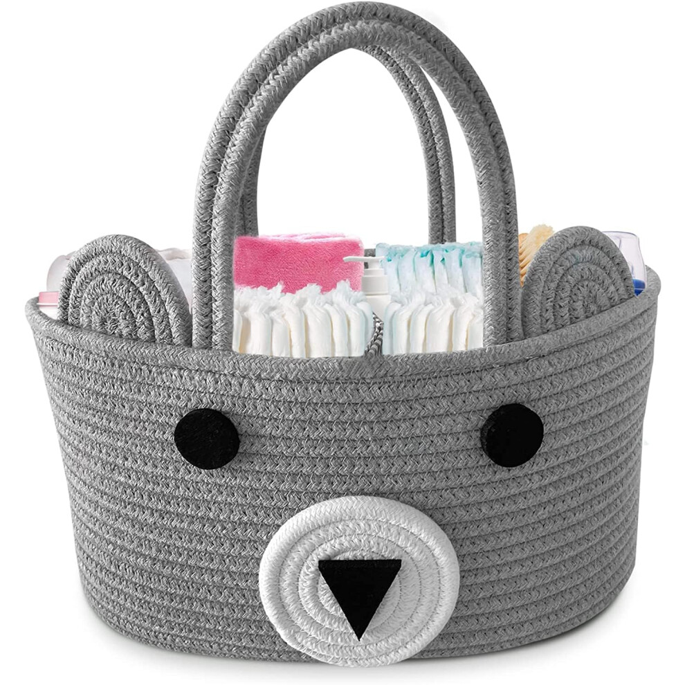 THE SHOPPE Baby Nappy Caddy - Nappy Caddy Organizer for Diapers and Baby Wipes - Grey-image-OPC-PMXVNWX-NEW