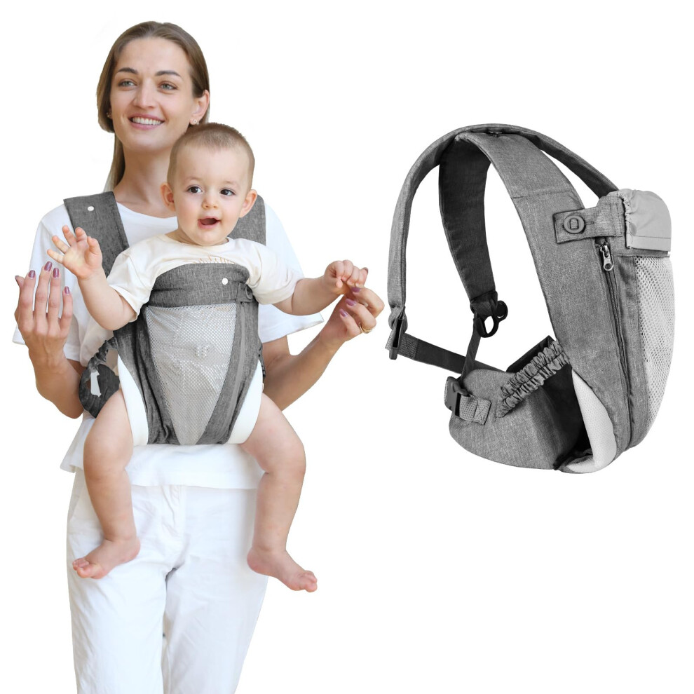 Baby Carrier, 4-In-1 Baby Carrier Newborn To Toddler, Baby Sling Carrier, Breathable Zipper & Belt, Front And Back Adjustable Baby Sling Carrier Aolso