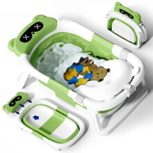 COOSEYA Baby Bath Tub Foldable, Baby Bathtub Collapsible Essentials for Newborn with Soft Cushion (0-18 Months), Baby Shower for Infant to Toddler