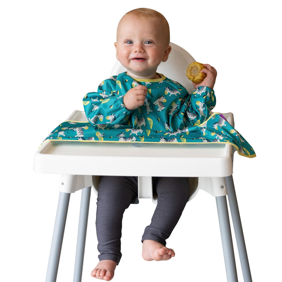 Tidy Tot?? Cover & Catch? Weaning Bib With Sleeves. Attaches To Highchairs With Suction For Mess Proof Baby Feeding. Waterproof Long Sleeved Bibs. Tidy Tot