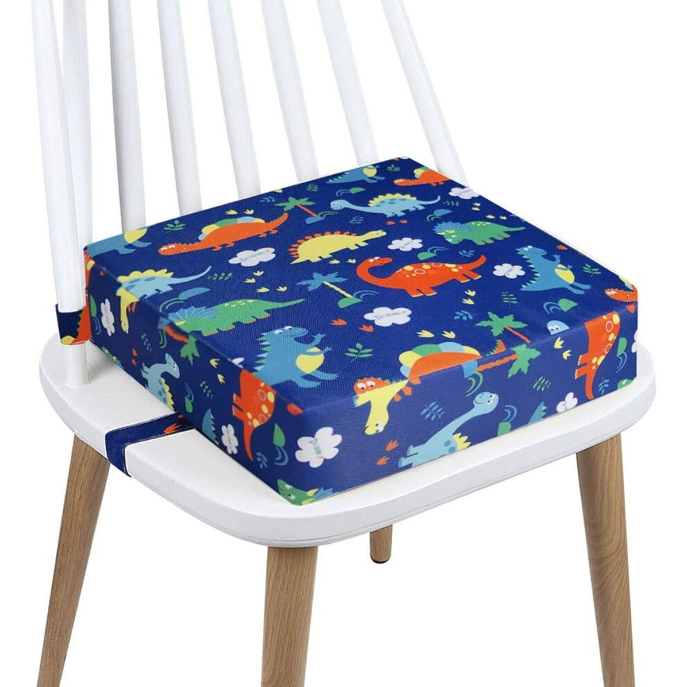 Toddler Booster Seat For Dining Chair? Washable 4 Belt Attach To Chair Baby Table Booster Seat, Portable Travel Child Kids Booster Cushion Blue Aqash