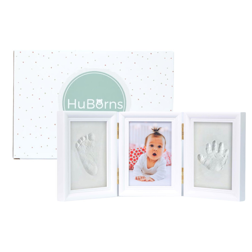 Baby Hand And Footprint Kit Easy To Frame - New Born Gifts & Keepsakes - Non-Cracking Clay Baby Footprint Kit & Handprint Kit - New Baby Huborns