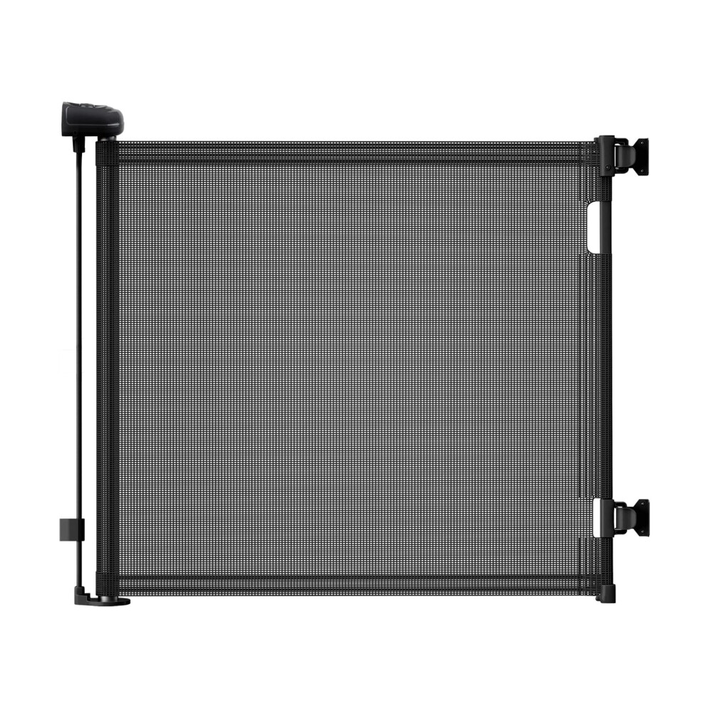 Autolock Retractable Safety Gate For Babies And Pets, Mesh Baby Gate Or Mesh Dog Gate,Extends Up To 55" Wide,33" Tall?One Handed Operation,Baby Gate Eyeleaf