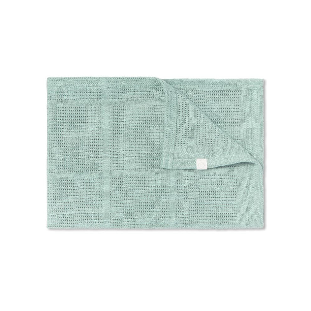 Cellular Blanket Mint Organic Cotton Bamboo 70X100cm Lightweight Breathable For Newborn Durable Comfortable Swaddle Ideal For Cot Crib Moses Mori