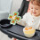 ROYUEXT Stroller Snack Tray with Universal Cup Holder, Multifunction Pram Accessory (Black) 5