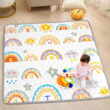 Funsland Baby Play Mat for Floor - 127x127cm Foldable Kids Playmat, Soft Non-Slip Crawling Matt for Toddlers 1 2 3 Years