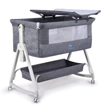 Bellababy Bedside Bassinet, Bedside Sleeper, Bedside Crib with Changing Table, Easy Folding Portable Crib, Adjustable Portable Bed for Infant/Newborn