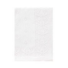LAWKUL Cellular Blanket Baby 100% Cotton Knitted Soft Knit Crochet Blankets for Newborn Boy Girls Infants 100x80cm White
