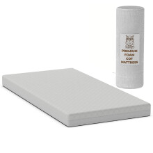 Sleepy Owl Baby Cot Bed Mattress - Anti Allergy & Waterproof, Zipped, Removable Mattress, Washable Cover - 60x120x7 cm