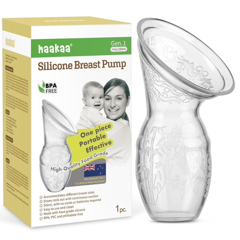 Silicone Breast Pump ? Portable, Adjustable Suction, Noise-Free, Award-Winning Manual Breast Pump For Nursing Moms ? Relieves Engorgement And Haakaa