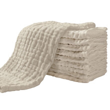 Yoofoss Baby Muslin Squares 10 Pack Muslin Cloths for Baby 4 Layer Super Soft and Absorbent Baby Muslin Face Cloths 100% Cotton 30x50cm Apricot