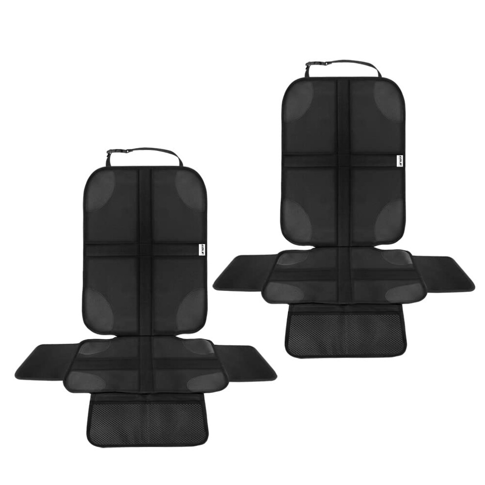 Car Seat Protector, 2 Pack 600D Oxford Fabric Car Seat Protectors For Child Seats Fits Isofix, Waterproof Baby Car Seat Protector With Pockets Ezilif