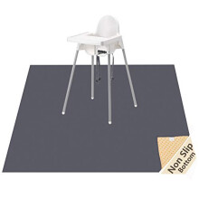 Splash Mat for Under High Chair/Arts/Crafts, WOMUMON 51" Washable Weaning Mat Waterproof Anti-Slip Floor Protector Messy Splat Mat, Spill Mat for Pet