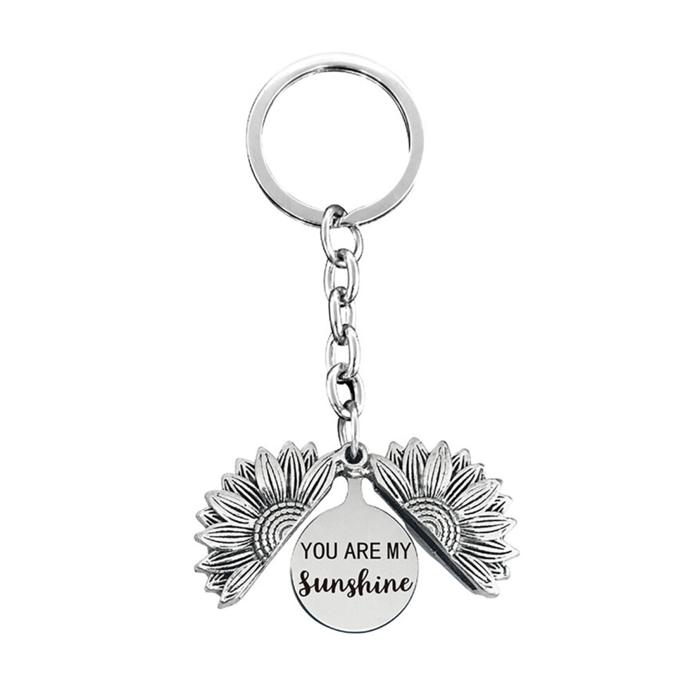 Metal Sunflower Charm Keychain-T00001 keychain over