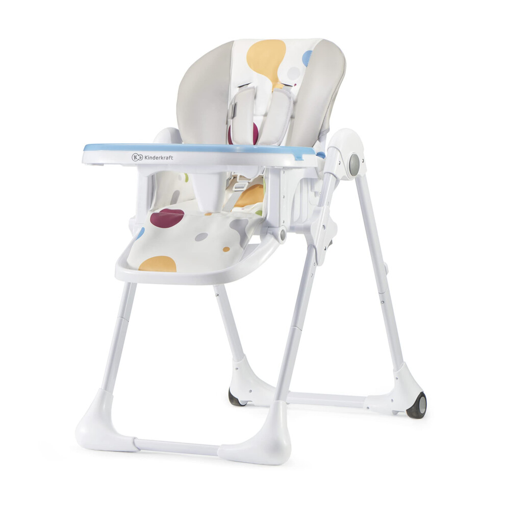 Highchair Yummy, Baby Chair, Ergonomic, Comfortable, Reclining, Foldable, With Ajustable Height, Footrest, Detachable Double Tray, For Kinderkraft