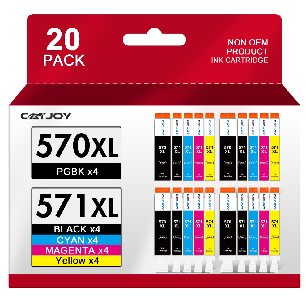 Catjoy 570 571 Ink Cartridges Replacement For Canon 570XL 571Xl Canon Pgi-570Xl Cli-571Xl For Canon Mg5750 Printer Ink Cartridges For Pixma Mg5700 8000002243346