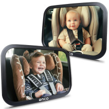 Onco Baby Car Mirror (2 Pack) - 100% Shatterproof & Shakeproof, Award-Winning Car Mirror Baby Rear View, Non-Slip with 360? Rotation, Newborn
