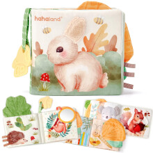 hahaland Baby Toys Baby Books 0-6 Months, Soft Cloth Newborn Sensory Books Toy for Babies, Touch Feel Activity Soft Book Infants Toys for 0 3 6 12