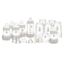 MAM Easy Start Anti-Colic Bottle Starter Set | 17 Pieces | Includes 12x Bottles and MAM Original Start 0-2 Month Soother | Baby Gift Set of Newborn
