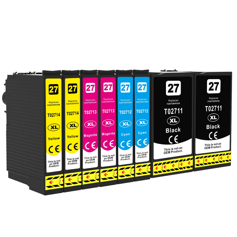 Q-Image 27XL Ink Cartridges Multipack Replacement For Epson 27 27XL For Workforce Wf-3620 Wf-7110 Wf-7610 Wf-3640 Wf-7210 Wf-7620 Wf-7715 Wf-7720 Black 8000002246194