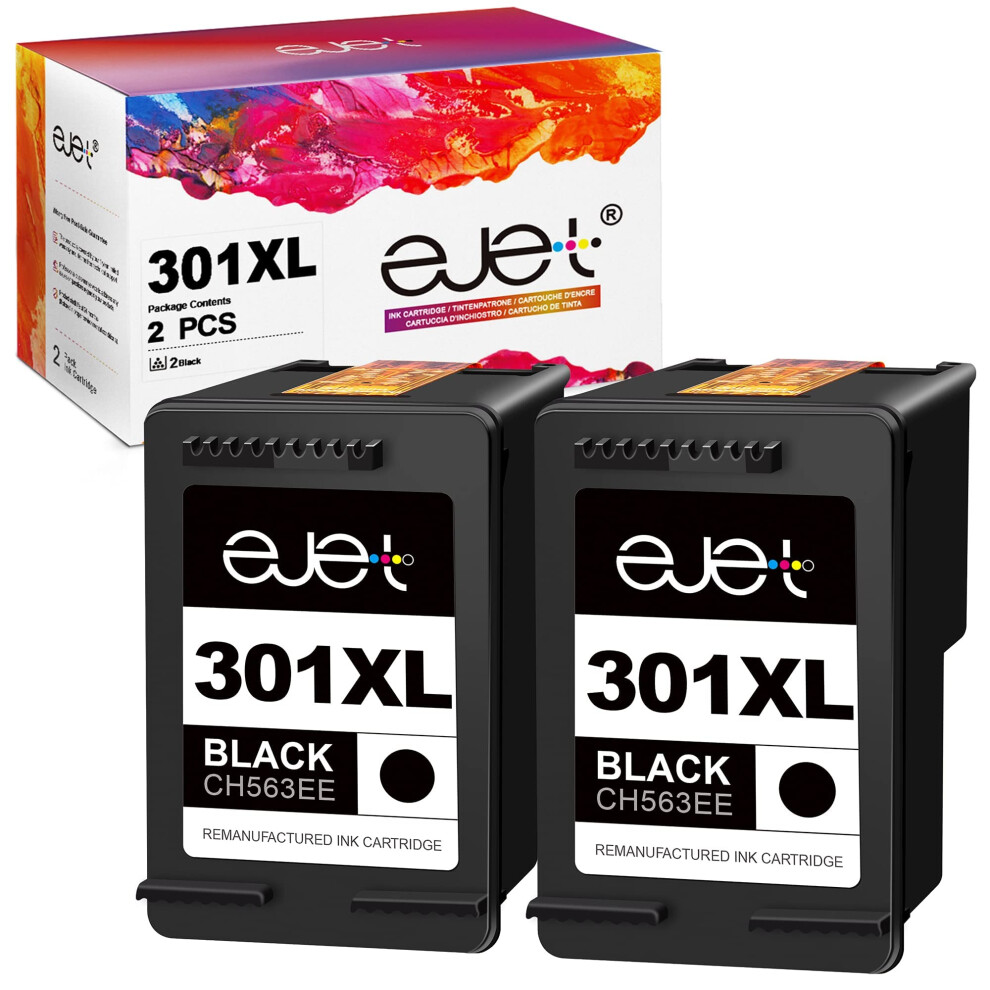 Ejet Xl High Yield 301XL Remanufactured Ink Cartridges Replacement For Hp 301XL For Deskjet 1000 1010 1050 1510 1512 2050 2050A 2510 2540 3050 Envy 8000002246705