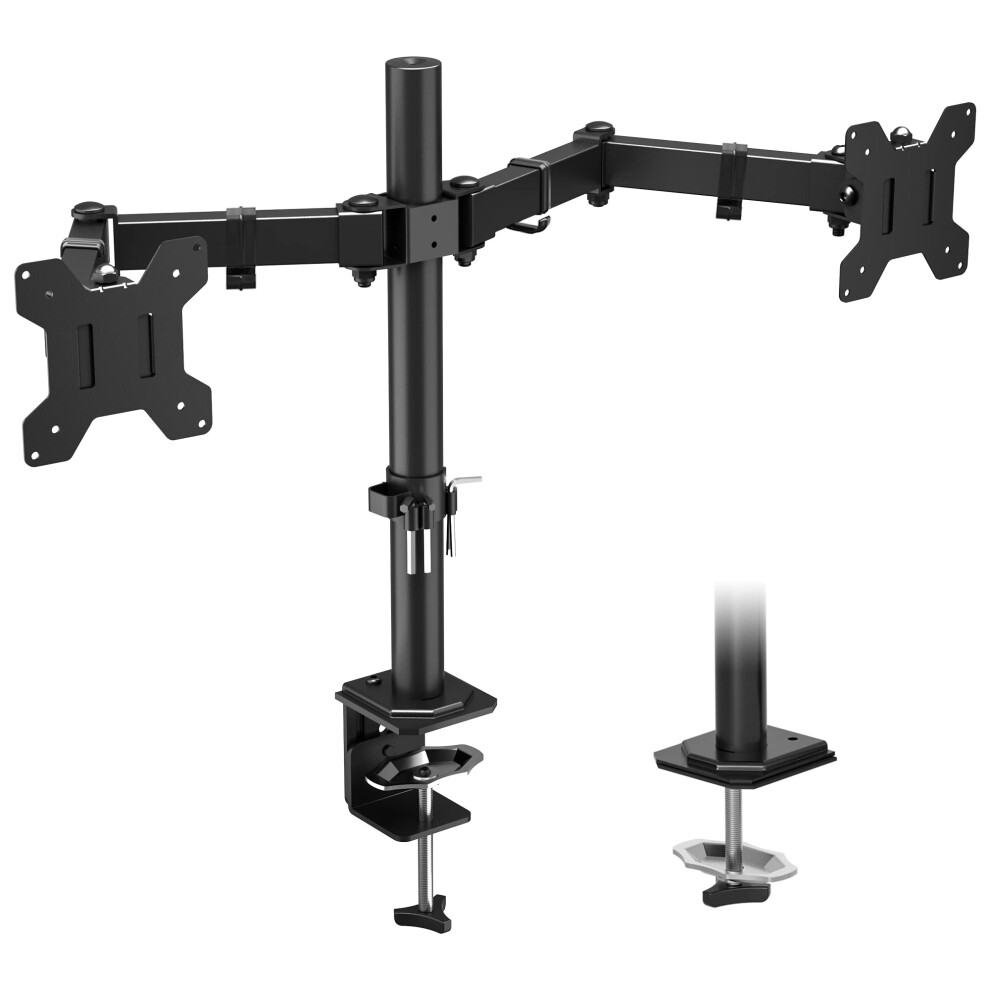 Bontec Dual Monitor Stand For 13-27 Inch Lcd Led Screen, Tilt Swivel Rotation Double Arm Pc Computer Monitor Arm Up To 8Kg, Vesa Dimensions: 8000002249072