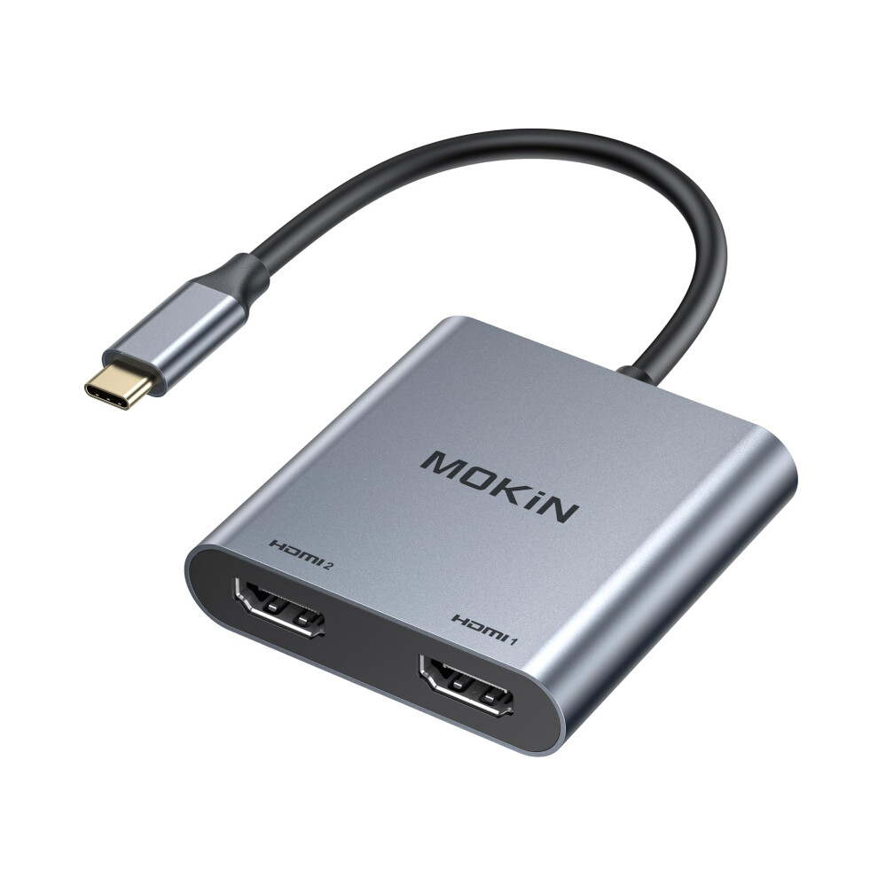 Mokin Usb C To Dual Hdmi Adapter, 2 In 1 Dual Hdmi Monitor Adapter 4K@60Hz,Usb C Hub To 2 Hdmi Splitter Dual Monitors For Macbook/Chromebook 8000002251242
