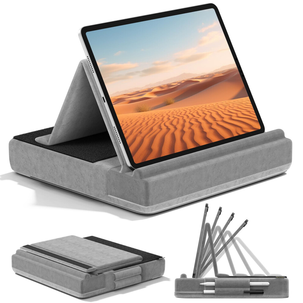 Kdd Tablet Pillow Stand, Multi-Angle Viewing Ipad Holder For Lap, Bed And Desk, Foldable Soft Pad Dock With Stylus Mount Compatible With Ipad Pro 8000002248327