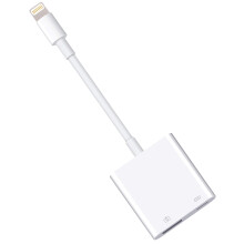 Lightning to USB Camera Adapter with Charging Port and Dual USB3.0 Ports, Compatible with Select iPhone, iPad Models, Supports Connection to Camera,