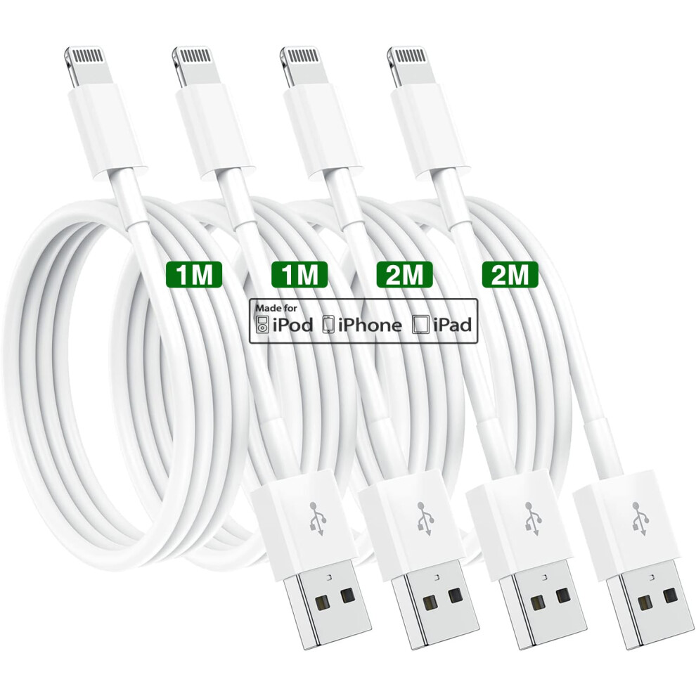 4 Pack Iphone Charger Cables Apple Original 1/2M, Apple Mfi Certified Apple Charging Cables,Apple Lightning To Usb Cord Fast Charging For Iphone 14 13 8000002251587