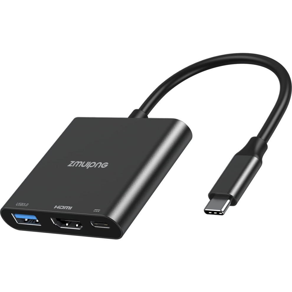 3 In 1 Usb C To Hdmi Adapter - Usb Type C Converter To 4K Hdmi, 100W Pd For Macbook Pro Air, Ipad Pro, Chromebook, Dell Xps, Surface Black 8000002251235