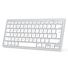 OMOTON Bluetooth Keyboard for Mac, Wireless keyboard for Apple MacBook Pro/Air, iMac, iMac Pro, Mac Mini, Mac Pro, QWERTY UK Layout, Silver