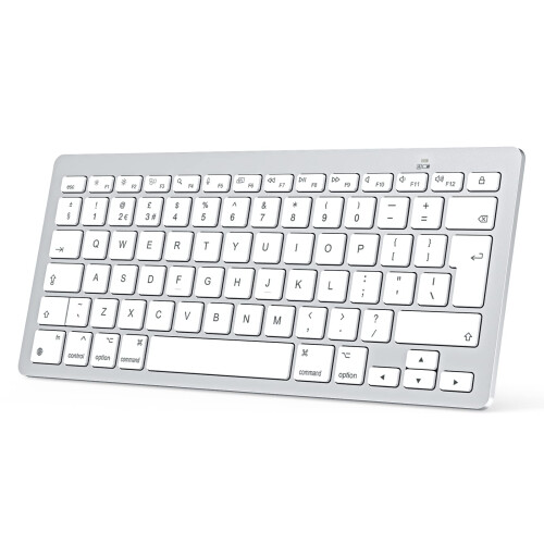 OMOTON Bluetooth Keyboard for Mac, Wireless keyboard for Apple MacBook Pro/Air, iMac, iMac Pro, Mac Mini, Mac Pro, QWERTY UK Layout, Silver