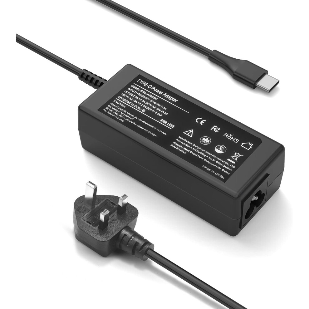 Chromebook Charger, 45W Usb C Laptop Charger For Hp, Dell, Lenovo, Acer, Asus, Samsung Chromebook, Google Type C Fast Charging Power Adapter 8000002255486