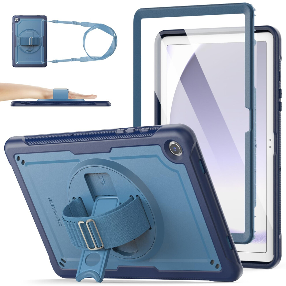 Seymac Stock Case For Samsung Galaxy Tab A9 Plus/ A9+ Case 11 Inch 2023, Frosting-Anti-Slip, Shockproof Cover With Screen Protector, 360? Rotating