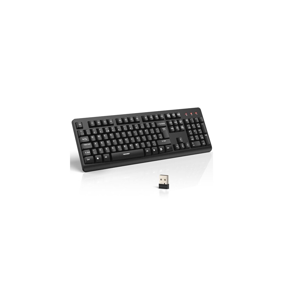 Tecknet Wireless Keyboard For Laptop, 2.4G Usb Silent Computer Keyboard With Ergonomic Keys & Adjustable Feet Stand For Desktop, Pc, Notebook, Surface