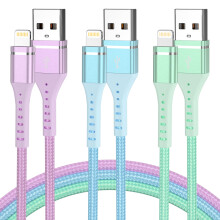 iPhone Charger Cable 3Pack 6FT,MFi Certified Lightning Cable Fast Charging iPhone Cables Nylon Braid Phone Charger USB Lightning Cable Compatible with