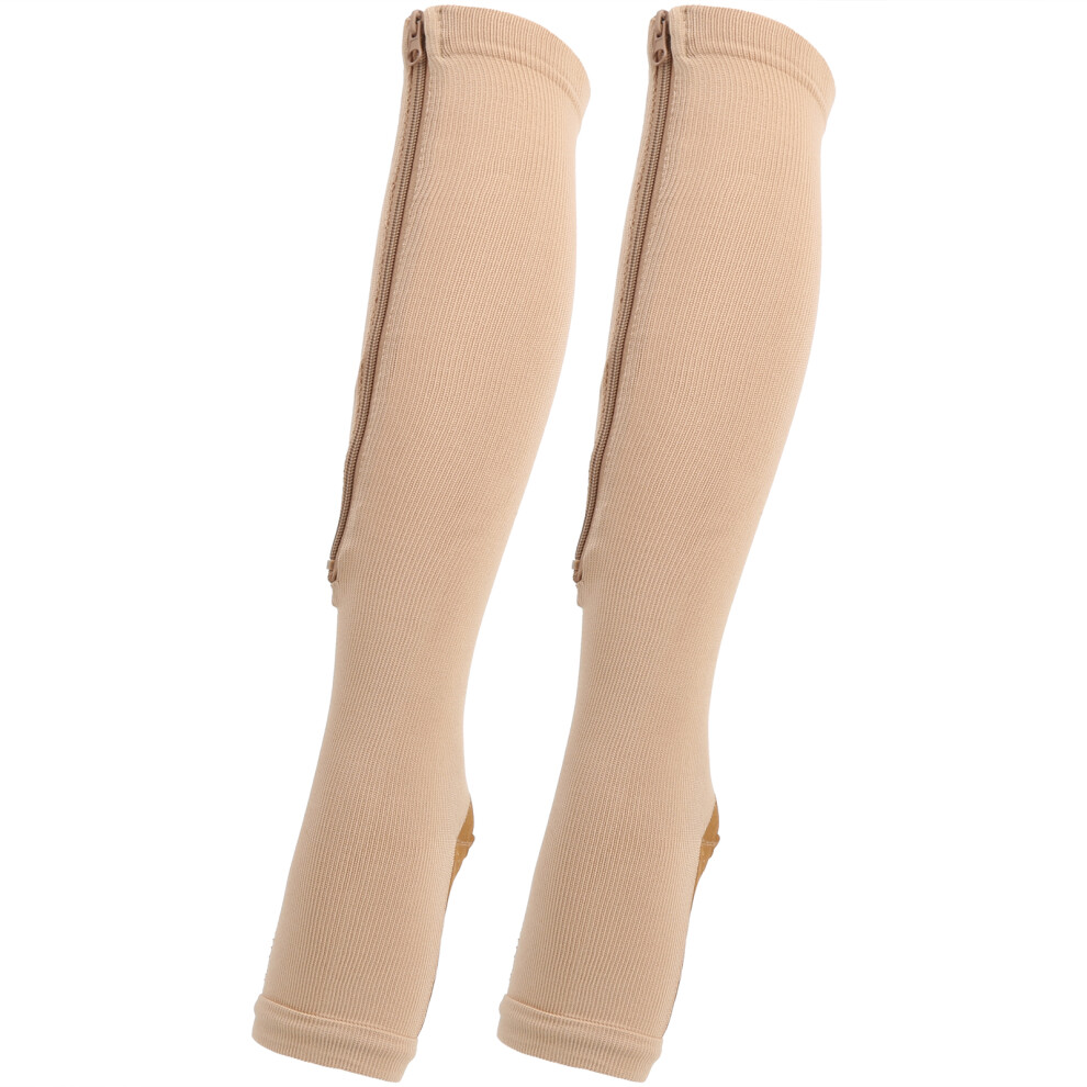 Durable Zipper Compression Calf Socks Open Toe for Fitness & Sports